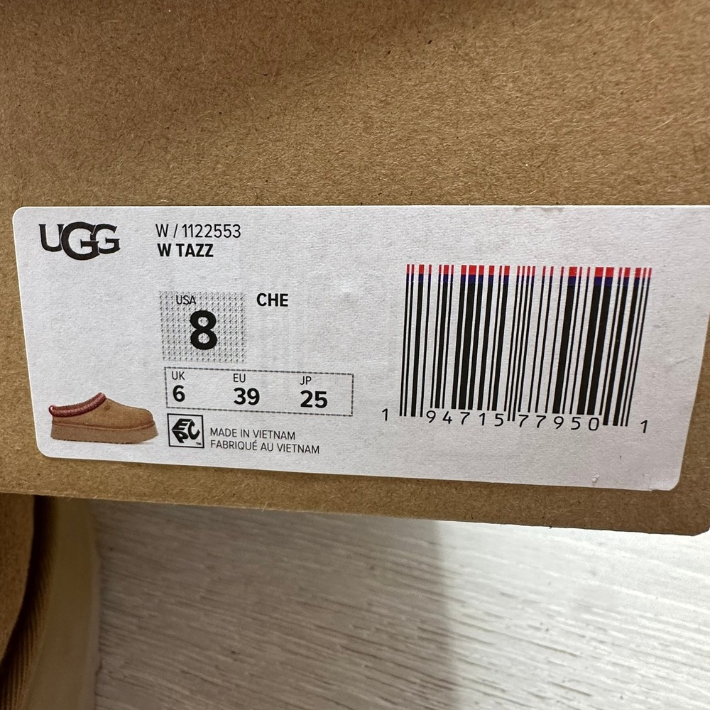 UGG Tazz Platform Slipper Women Size 8 Chestnut 1122553 Comfort Suede Clog - Picture 10 of 11
